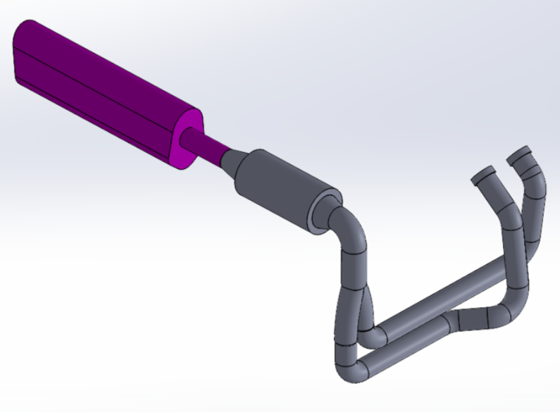 Titanium exhaust system CAD model